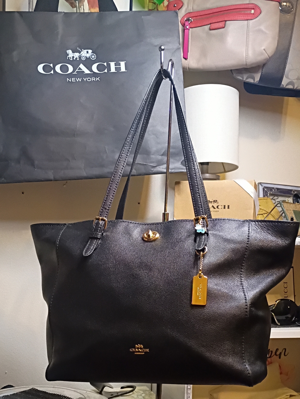 Coach Black Leather Tote